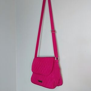 Vera Bradley Pink Raspberry Crossbody Bag with Quilted Design Casual Colorful